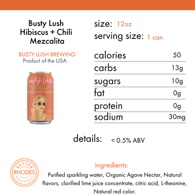 Busty Lush She's Marvelous Non-Alcoholic Hibiscus + Chili 'Mezcalita' | 4-pack