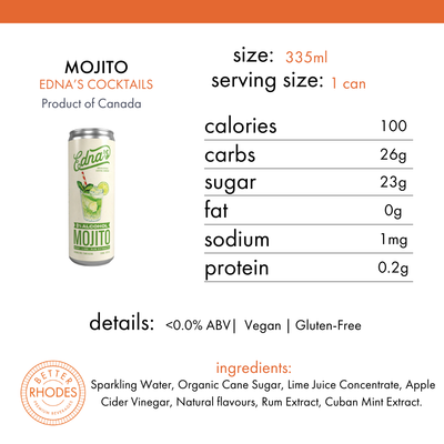 Edna's Cocktails Alcohol-Free Mojito | 8-pack