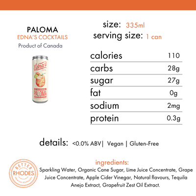 Edna's Cocktails Alcohol-Free Paloma | 8-pack