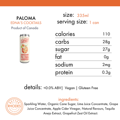 Edna's Cocktails Alcohol-Free Paloma | 4-pack