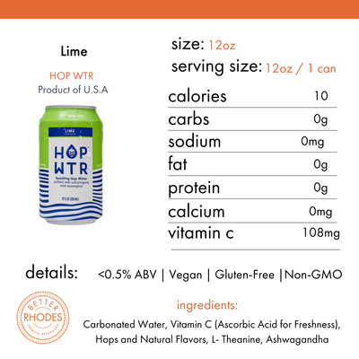 HOP WTR Alcohol-Free Lime | 12oz 6 pack