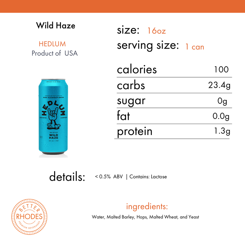 Hedlum Wild Haze Non-Alcoholic IPA | 16oz 4-pack