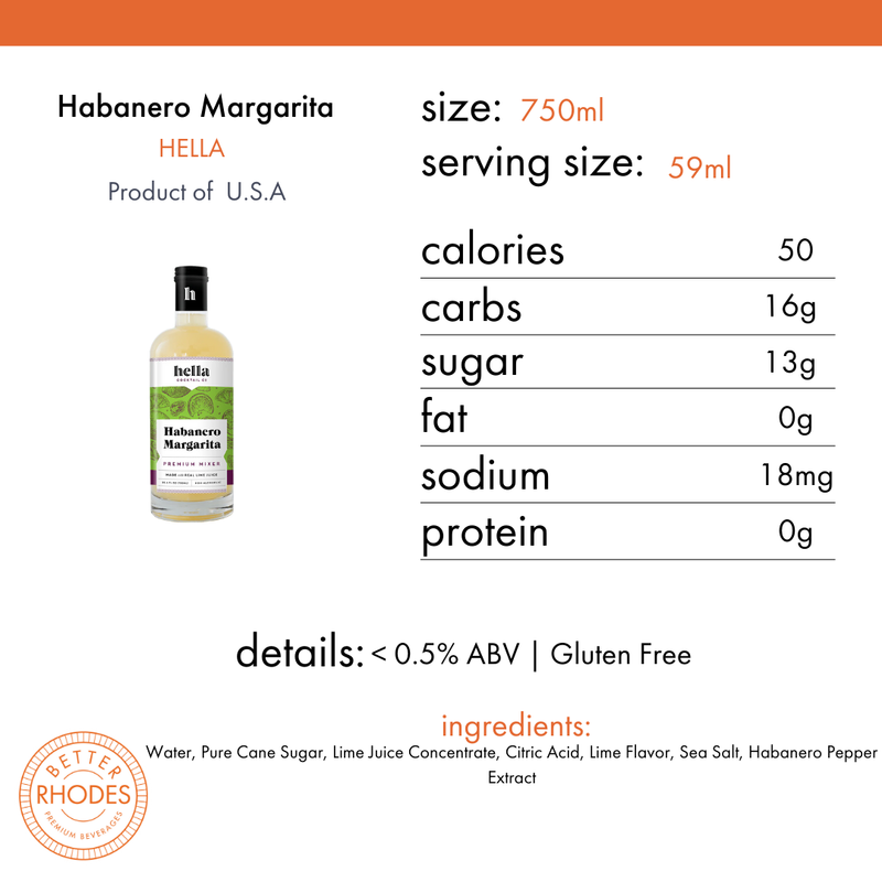 Hella Non-Alcoholic Habanero Margarita Mixer | 750ml