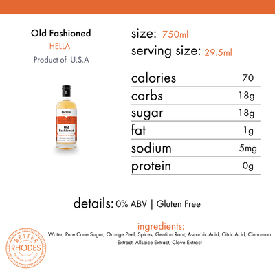 Hella Non-Alcoholic Old Fashioned Mixer | 750ml