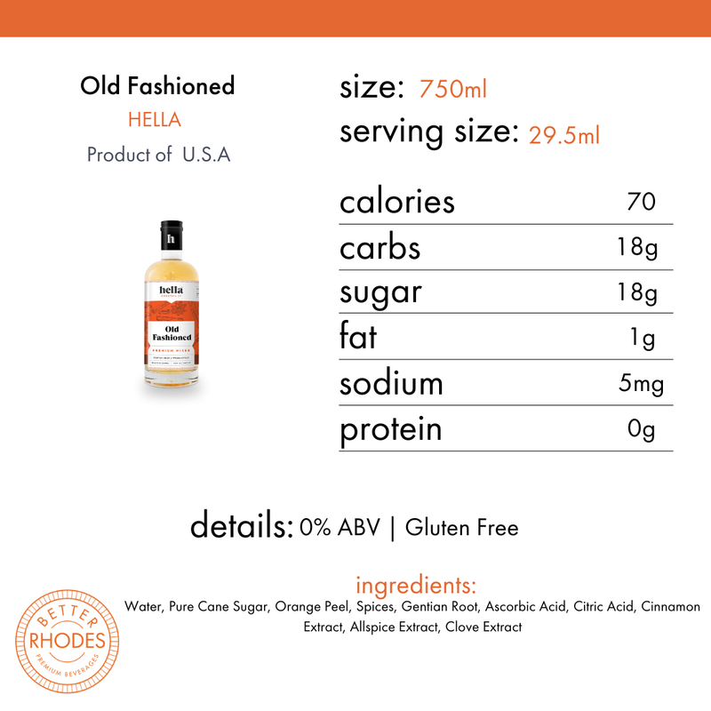 Hella Non-Alcoholic Old Fashioned Mixer | 750ml