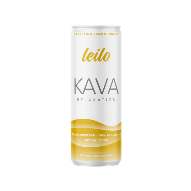 Leilo Sparkling Lemon Ginger Kava Social Tonic | 12-pack