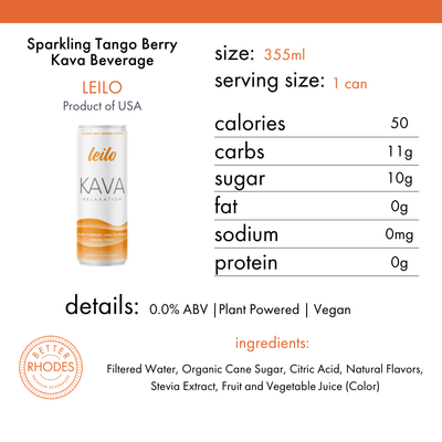 Leilo Sparkling Tango Berry Kava Social Tonic | 12-pack