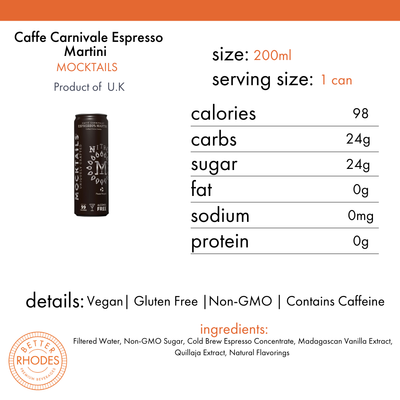 Mocktails Alcohol-Free Caffe Carnivale Espresso Martini Nitro | 4 pack