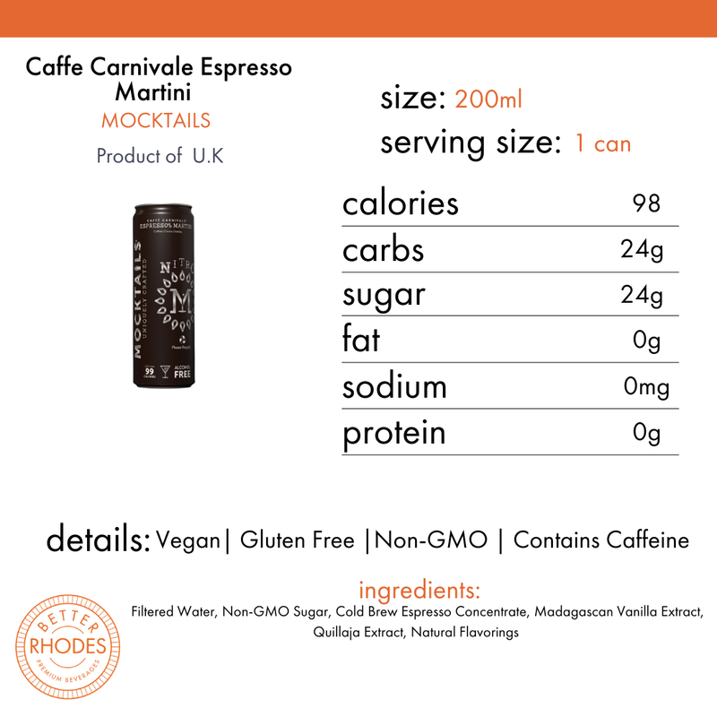 Mocktails Alcohol-Free Caffe Carnivale Espresso Martini Nitro | 4 pack