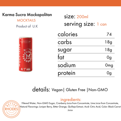 Mocktails Alcohol-Free Karma Sucra Mockapolitan Nitro | 4 pack