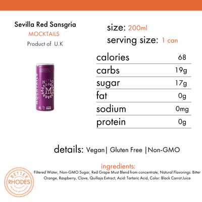 Mocktails Alcohol-Free Sevilla Red Sansgria Nitro | 4 pack