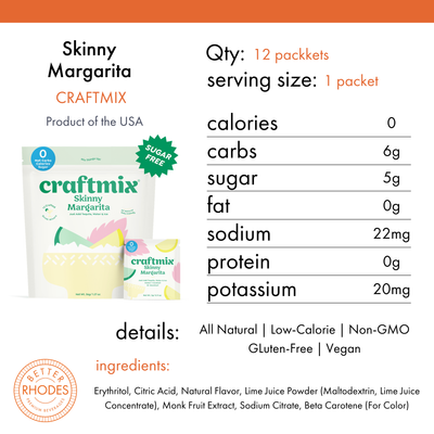 Craftmix Skinny Margarita Cocktail Mix Packets | 12-pack