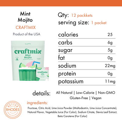 Craftmix Mint Mojito Cocktail Mix Packets | 12-pack