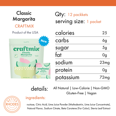 Craftmix Classic Margarita Cocktail Mix Packets | 12-pack