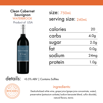 Waterbrook Clean Cabernet Sauvignon Alcohol Removed Wine