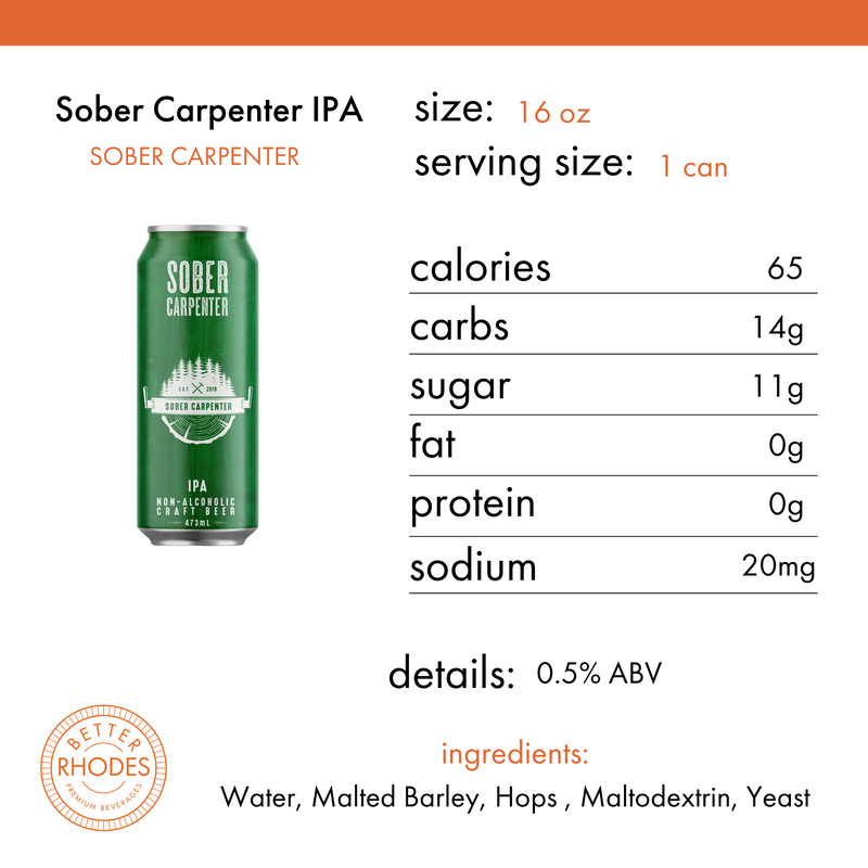 Sober Carpenter Non-Alcoholic IPA | 16oz 4-pack